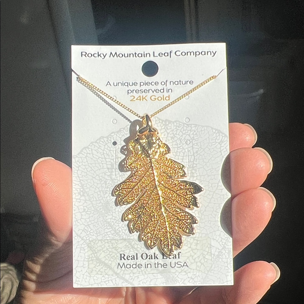 24k Gold plated - preserved real Leaf Necklace